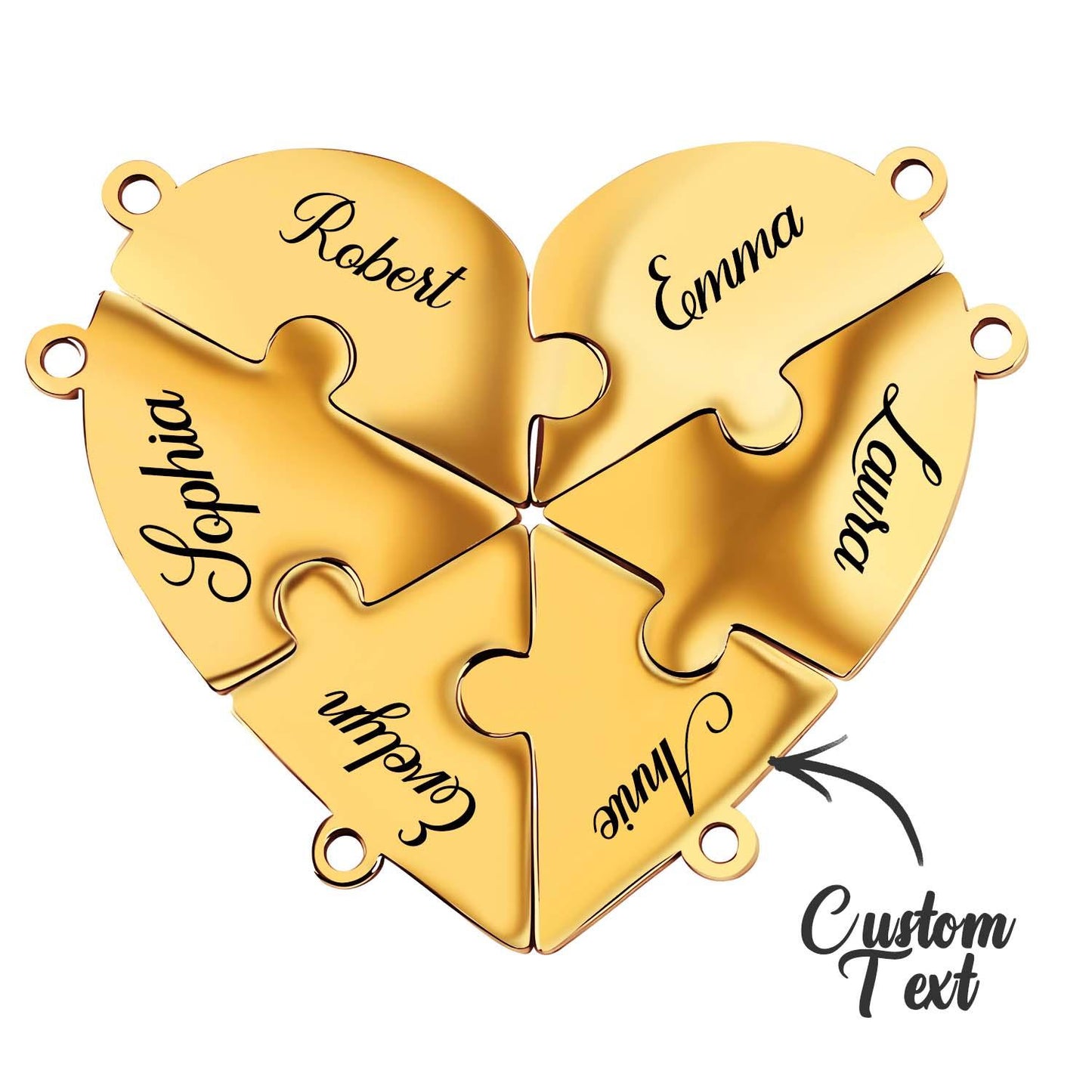 Personalized Friend Group Necklaces, Custom Name Engraved Puzzle Piece, Best Friend Gift