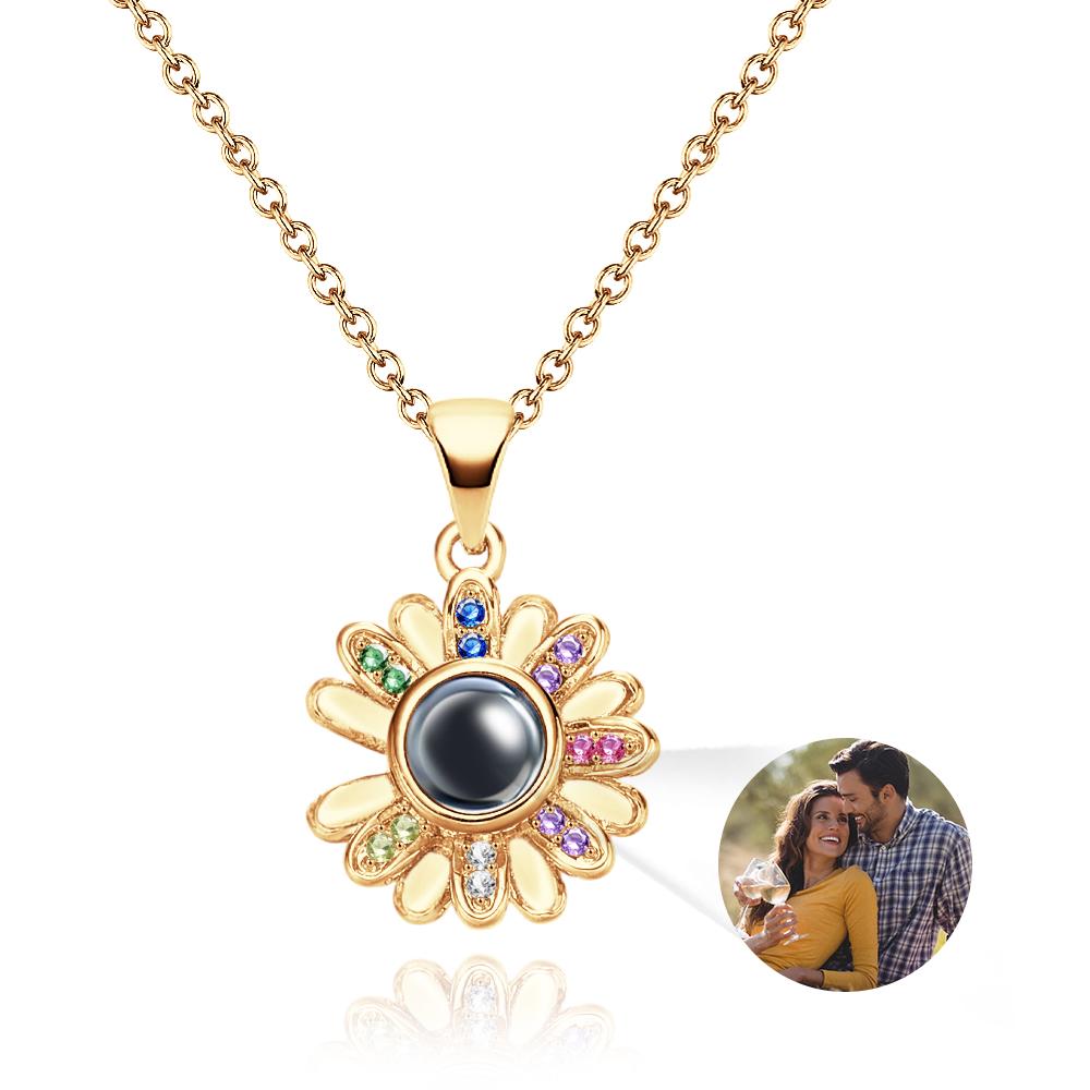 Custom Projection Necklace Colorful Daisy Beautiful Gift
