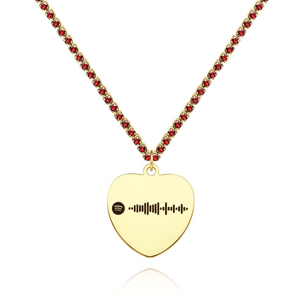 Custom Spotify Code Necklace Tennis Chain Engraved Necklace Gifts For Couple's