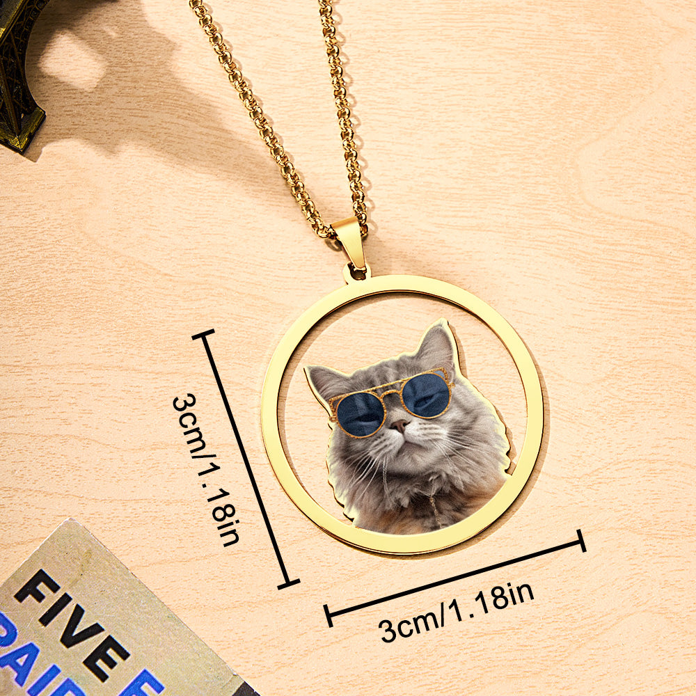 Personalized Pet Photo Necklace Gift for Pet Lover