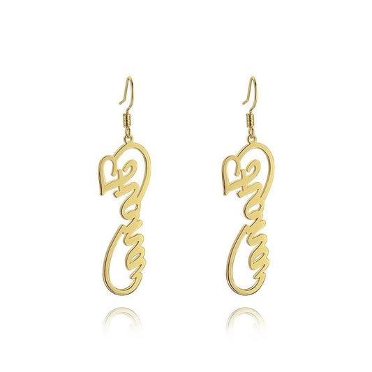 Name Earrings, Drop Earrings Silver - Gift
