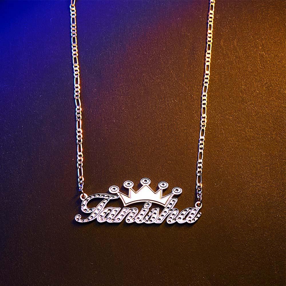 Personalized Hip Hop Name Necklace With Crown Metal Necklace Gifts for Men