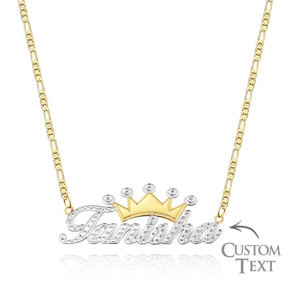 Personalized Hip Hop Name Necklace With Crown Metal Necklace Gifts for Men