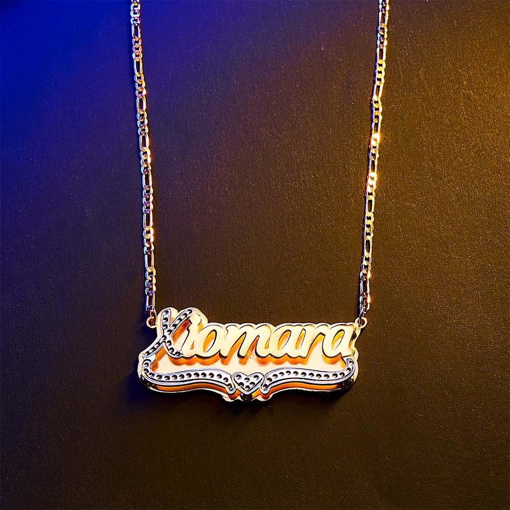 Personalized Hip Hop Name Necklace Initial Bling Decor Necklace Gifts for Men