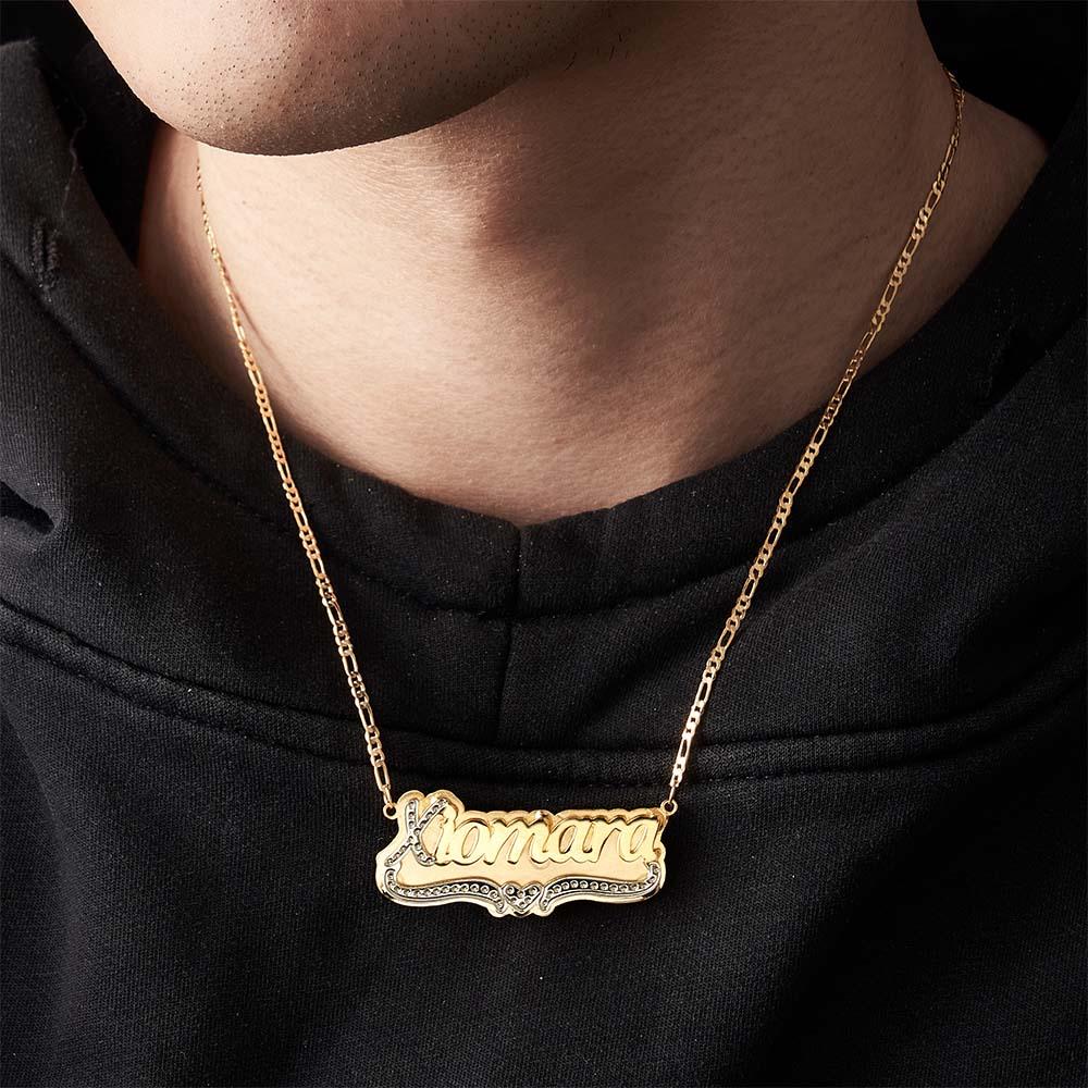 Personalized Hip Hop Name Necklace Initial Bling Decor Necklace Gifts for Men