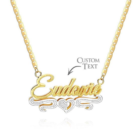 Personalized Name Necklace Fashion Love Heart Decor Necklace Gifts for Men