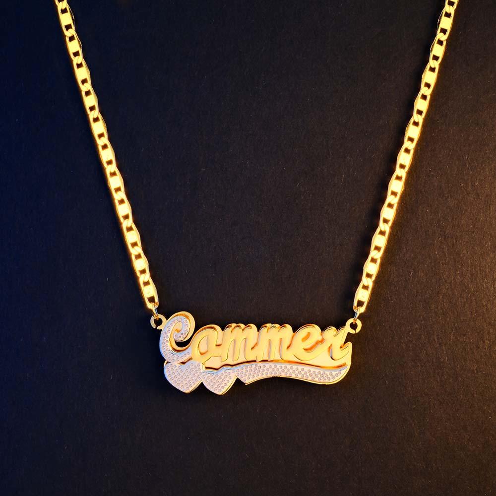 Custom Name Necklace Hip Hop Initial Letter Bling Metal Necklace Gifts for Him