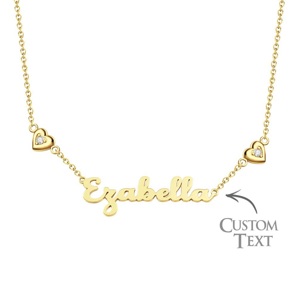 Personalized Name Necklace Elegant Double Hearts Pendant Gifts For Women