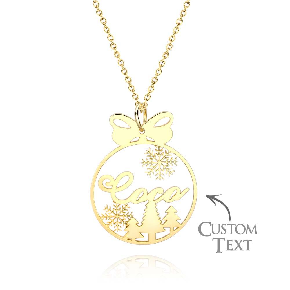 Custom Christmas Tree Name Necklace Gift for Her