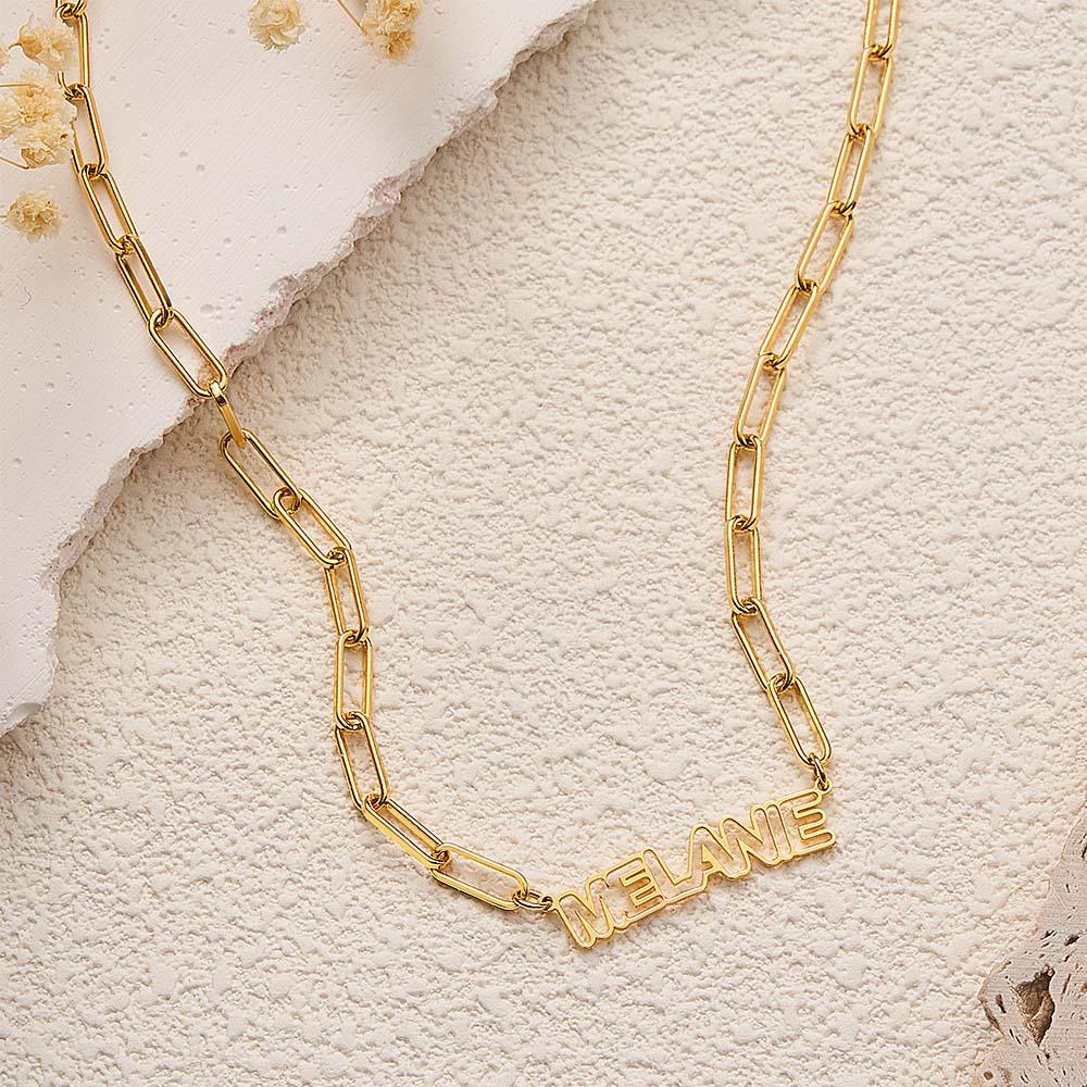 Custom Hollow Out Name Necklace Elegant Pendant Jewelry Gifts For Her