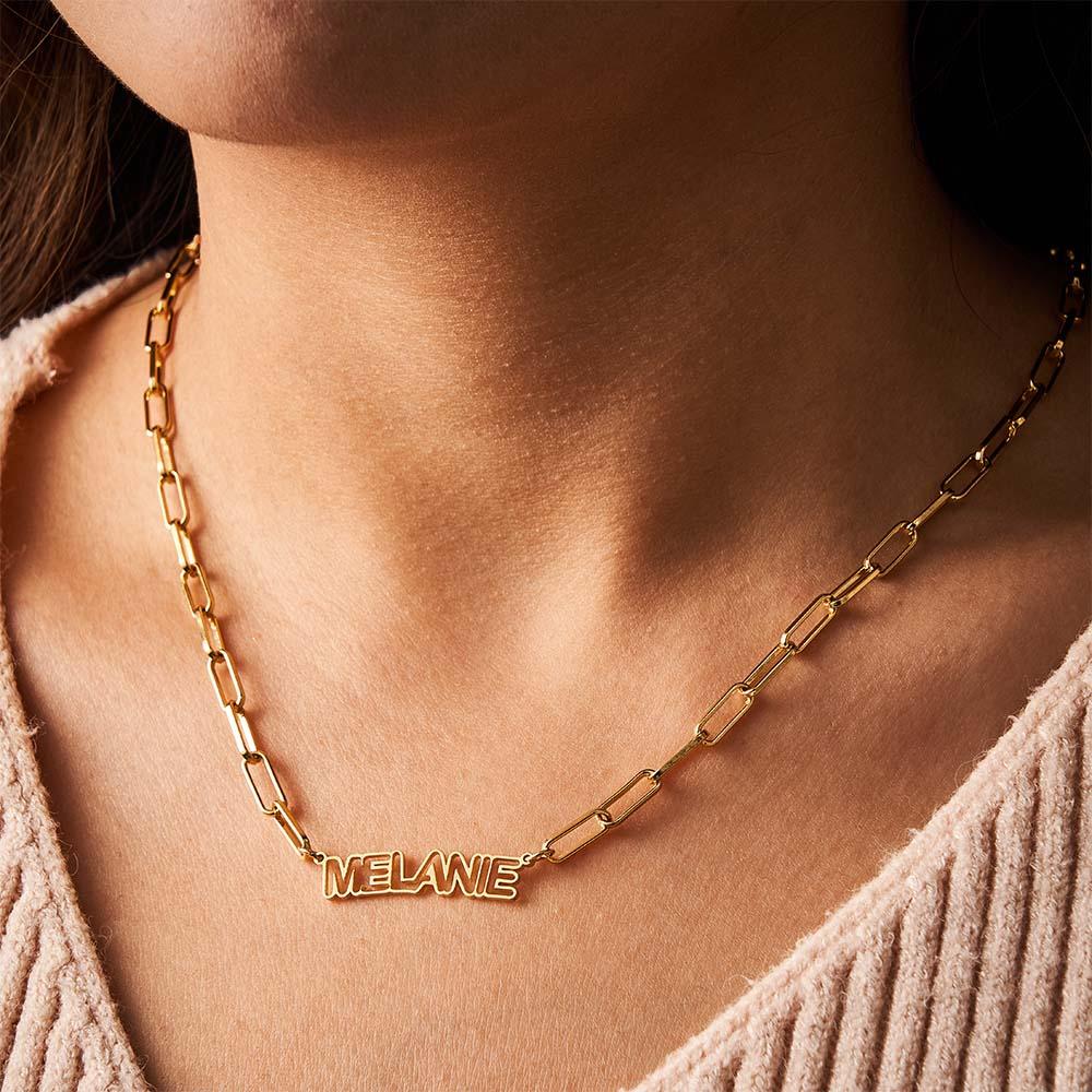 Custom Hollow Out Name Necklace Elegant Pendant Jewelry Gifts For Her
