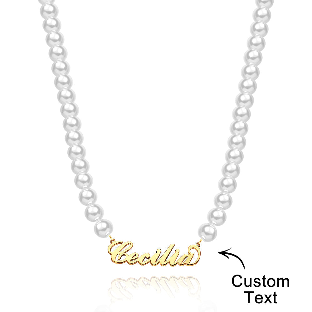 Custom Name Necklace Pearl Classic Romantic Gift