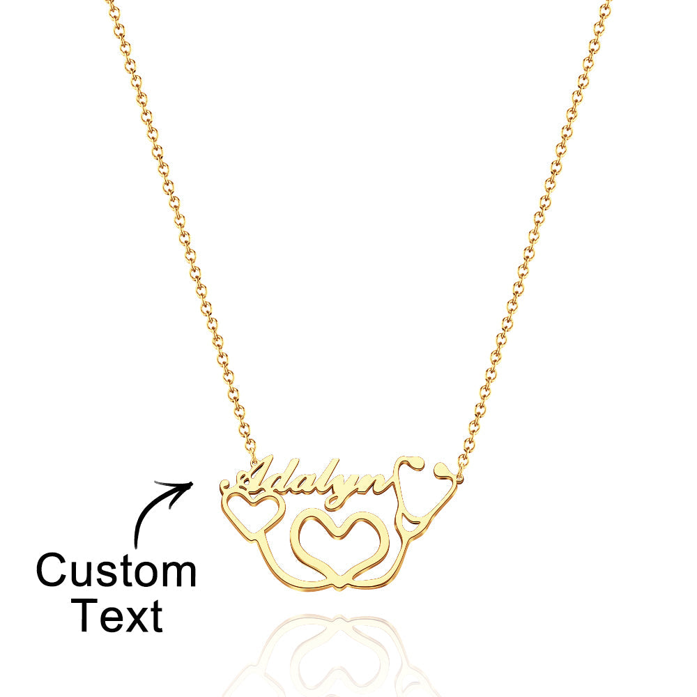 Personalized Heart-Shaped Stethoscope Necklace - Custom Name Medical Jewelry Gift for Healthcare Professionals