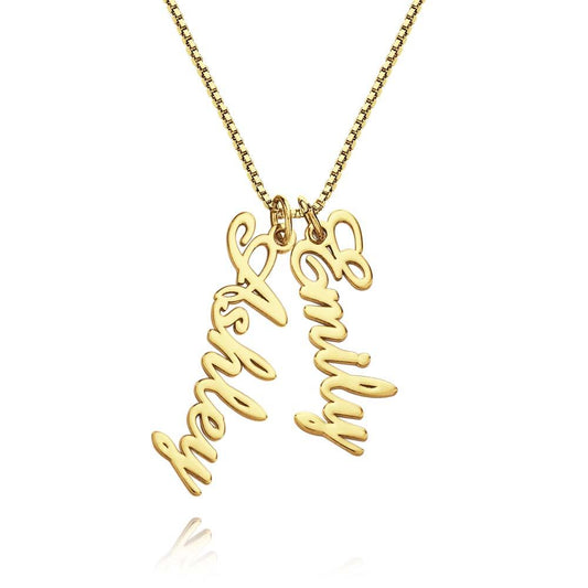 Custom Two Tiny  Name Necklace Personalized Colorful Gift for Her Birthday Gift for Best Friend