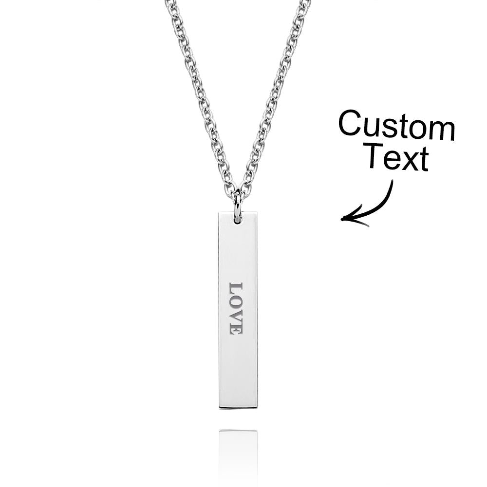 Custom Engraved Necklace Tiny Personalized Bar Tag Creative Gifts