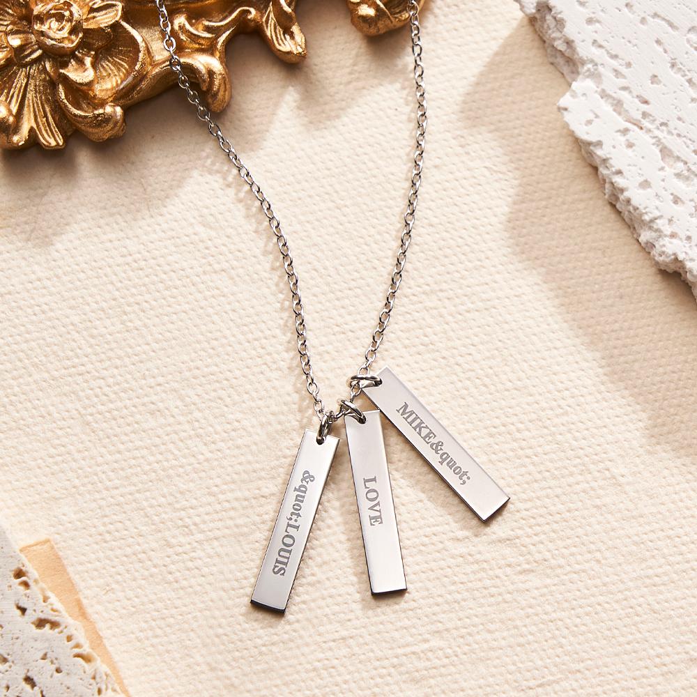 Custom Engraved Necklace Tiny Personalized Bar Tag Creative Gifts