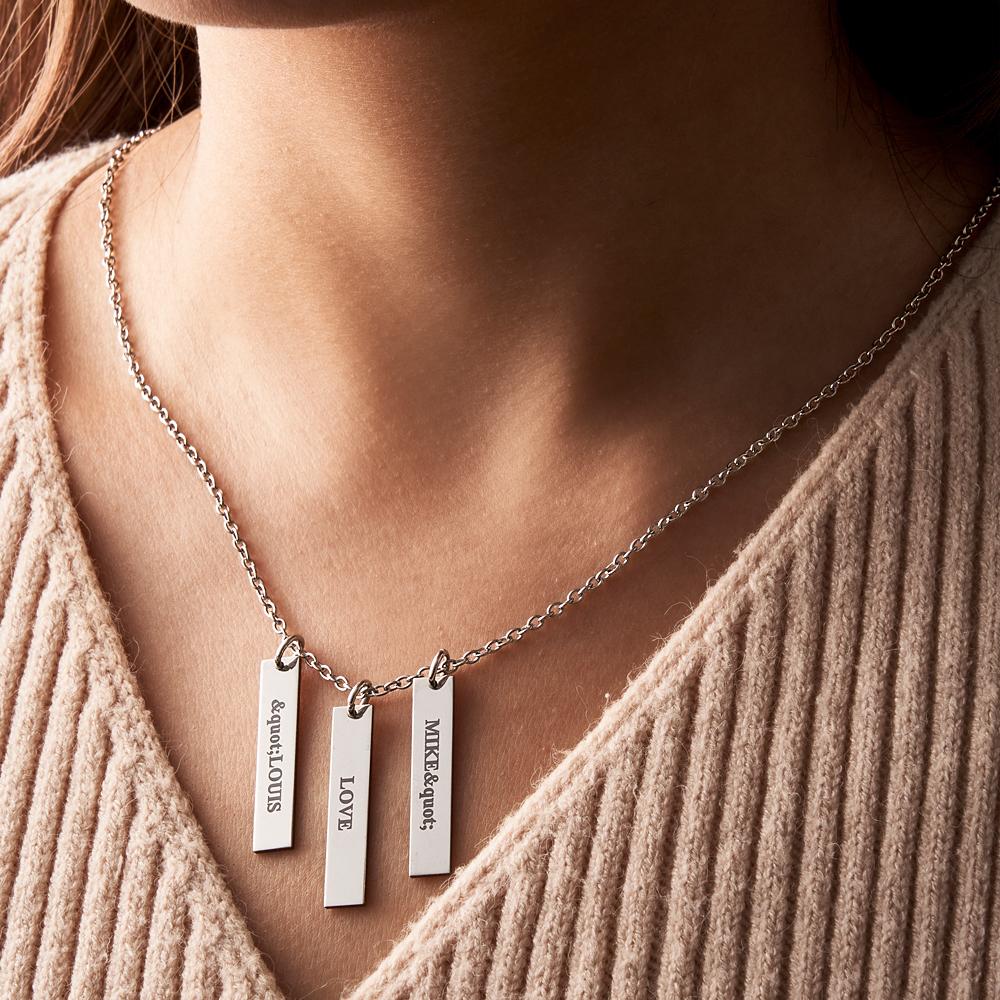 Custom Engraved Necklace Tiny Personalized Bar Tag Creative Gifts