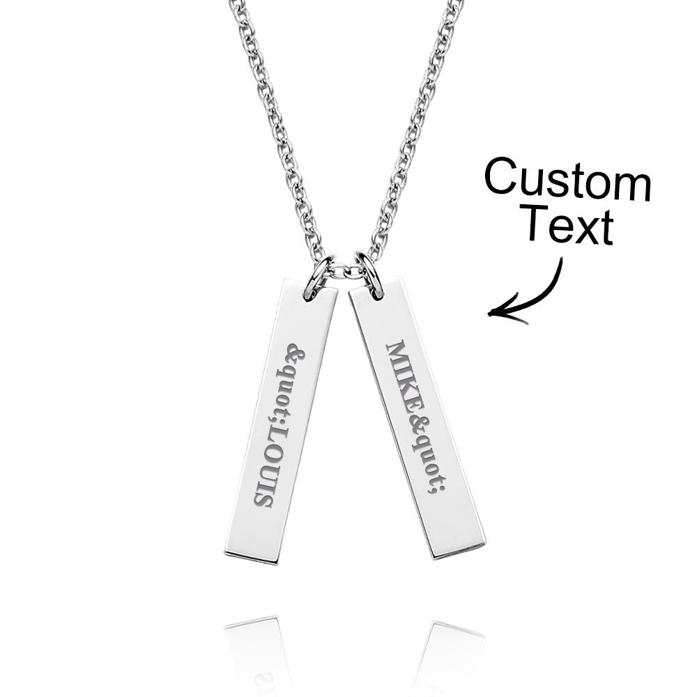 Custom Engraved Necklace Tiny Personalized Bar Tag Creative Gifts