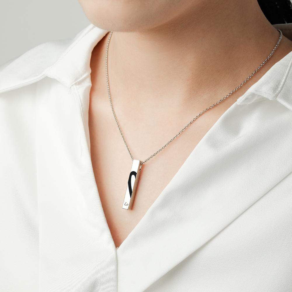 Custom Engraved Necklace Love Heart Pattern Jewelry For Couples