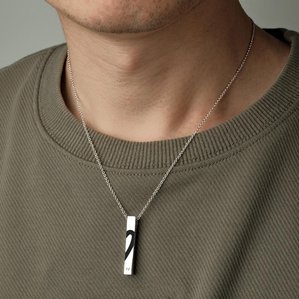 Custom Engraved Necklace Love Heart Pattern Jewelry For Couples
