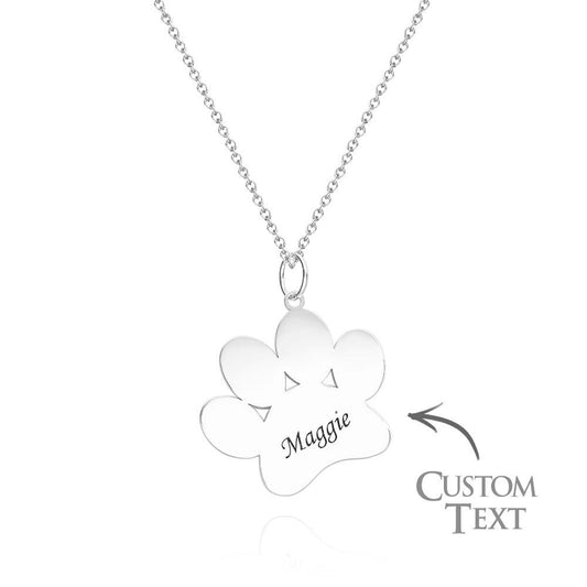 Lovely Engravable Pet Paw Necklace Dog Paw Pendant For Pet Lovers