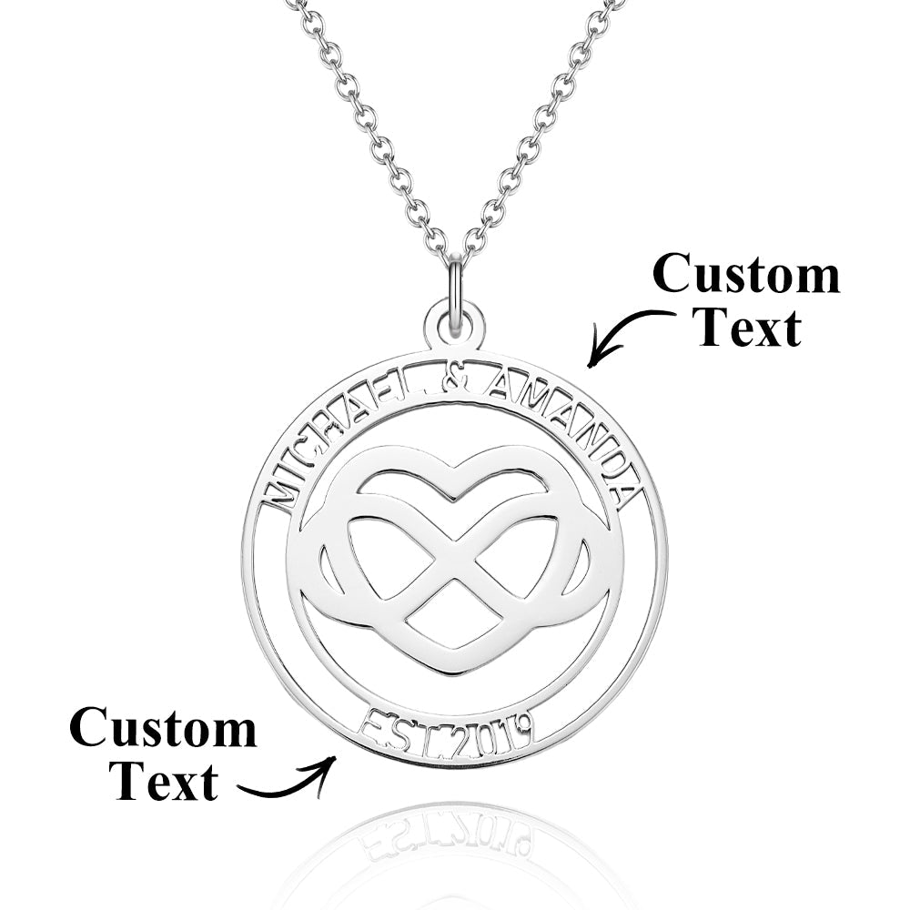Custom Infinity Love Name Necklace Personalized Eternal Love Necklace Valentine's Day Anniversary Gift