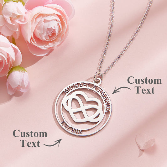 Custom Infinity Love Name Necklace Personalized Eternal Love Necklace Valentine's Day Anniversary Gift