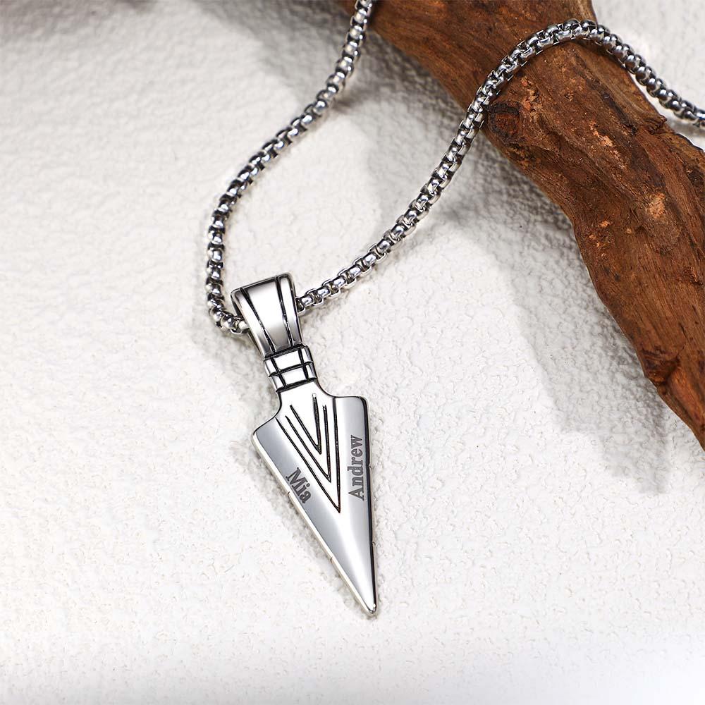 Custom Name Necklace Spear Point Fashion Gift for Men