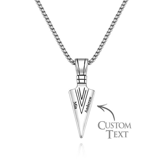 Custom Name Necklace Spear Point Fashion Gift for Men