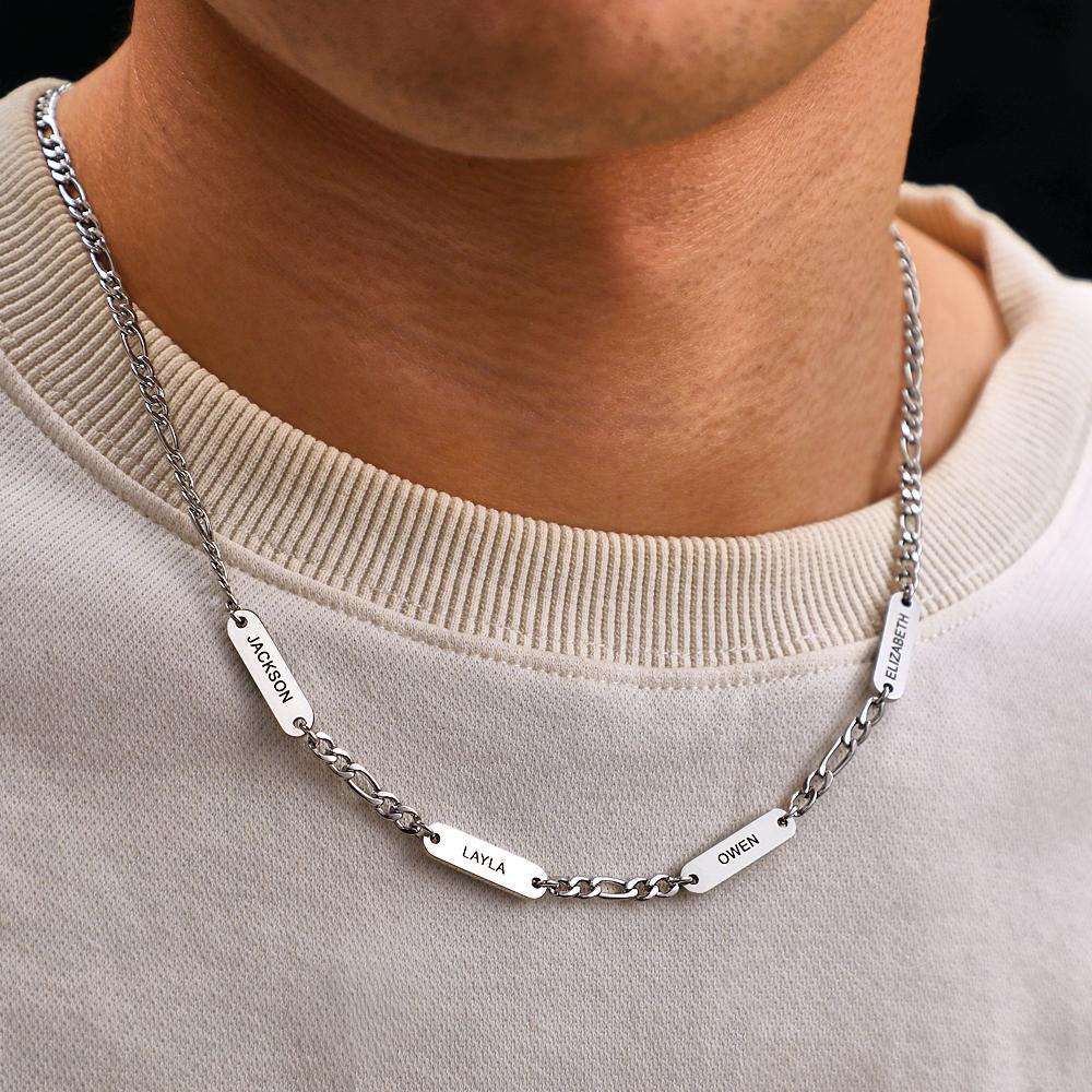 Engravable Necklace Fashionable Stainless Steel Chain Gifts For Men