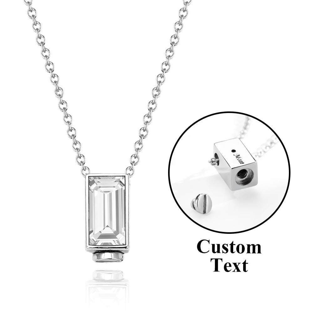 Engravable Urn Ashes Necklace Mini Cube Pendant Memorial Jewelry