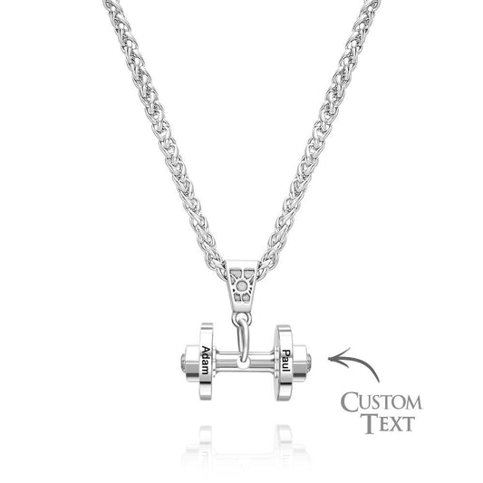 Personalized DAD Dumbbell Charm Necklace Fashionable Pendant Father's Day Gift