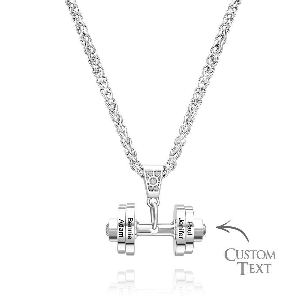 Personalized DAD Dumbbell Charm Necklace Fashionable Pendant Father's Day Gift