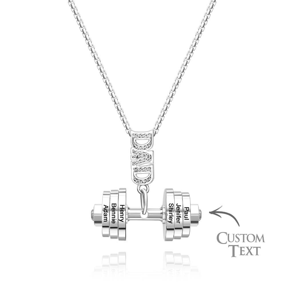 Personalized DAD Dumbbell Charm Necklace Fashionable Pendant Father's Day Gift