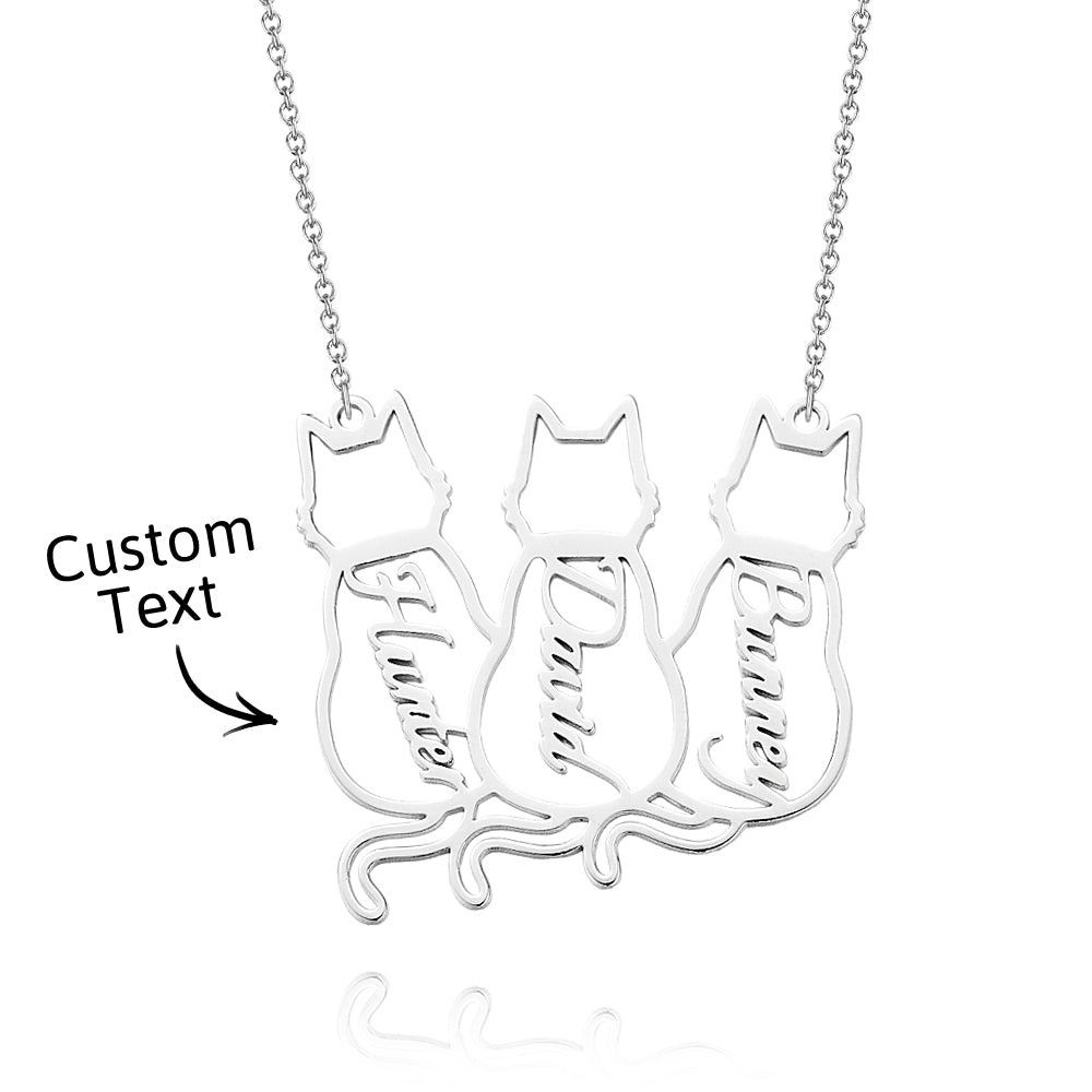 Custom Cat Necklace with Personalized Name Custom Pet Jewelry Cat Jewelry Gifts For Cat Lovers Memorials Gift