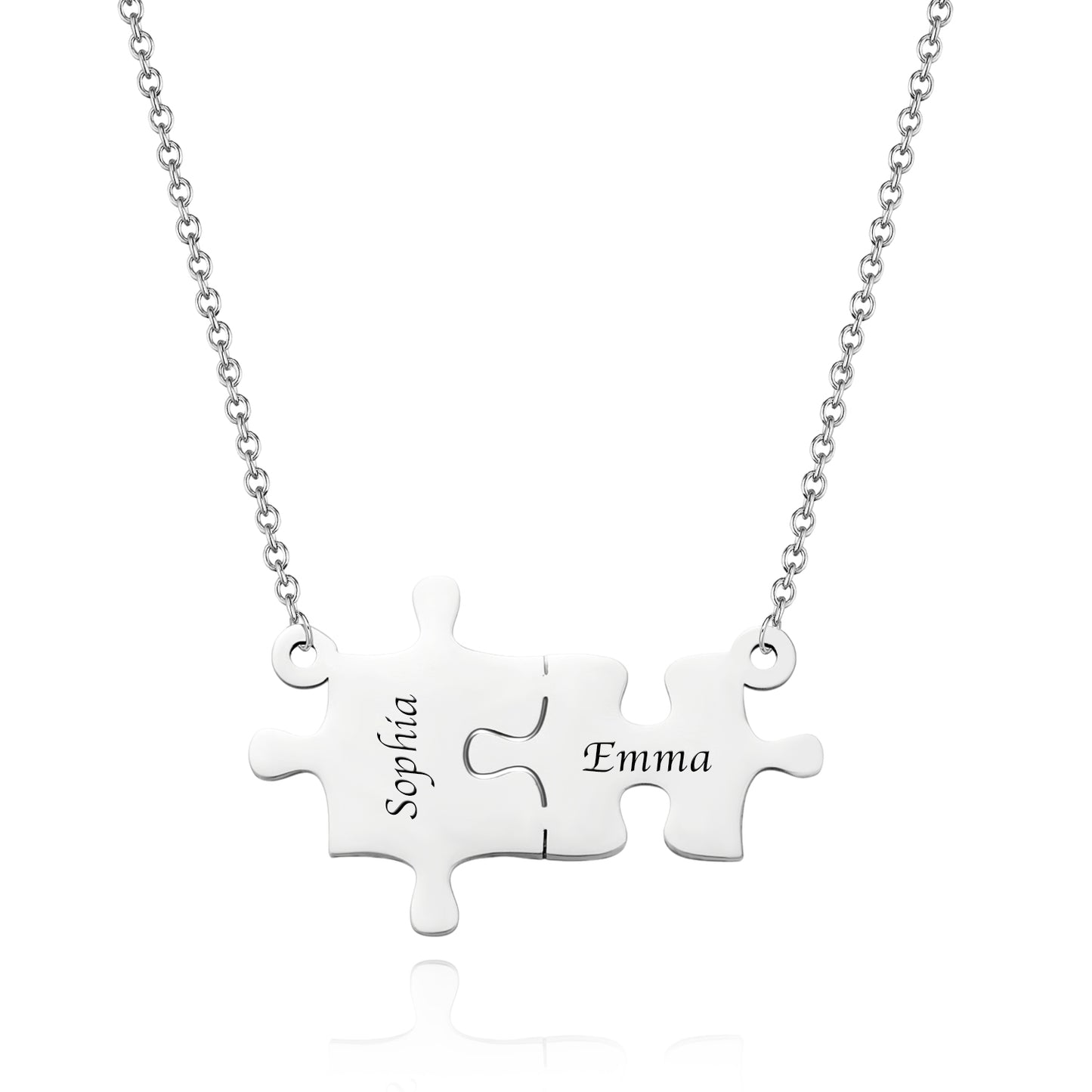 Custom Puzzles Necklace Engraved Name Necklace Kid Mom Matching Necklace Gift for Women Mother's Day Gift