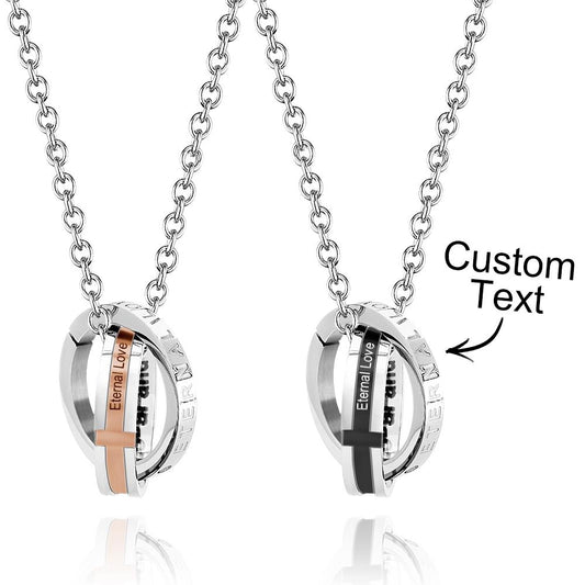 Interlocking Couples Name Necklace Trendy  New Fashion Double Layer Collarbone Chain with Personalized Simple Necklaces Anniversary Gifts