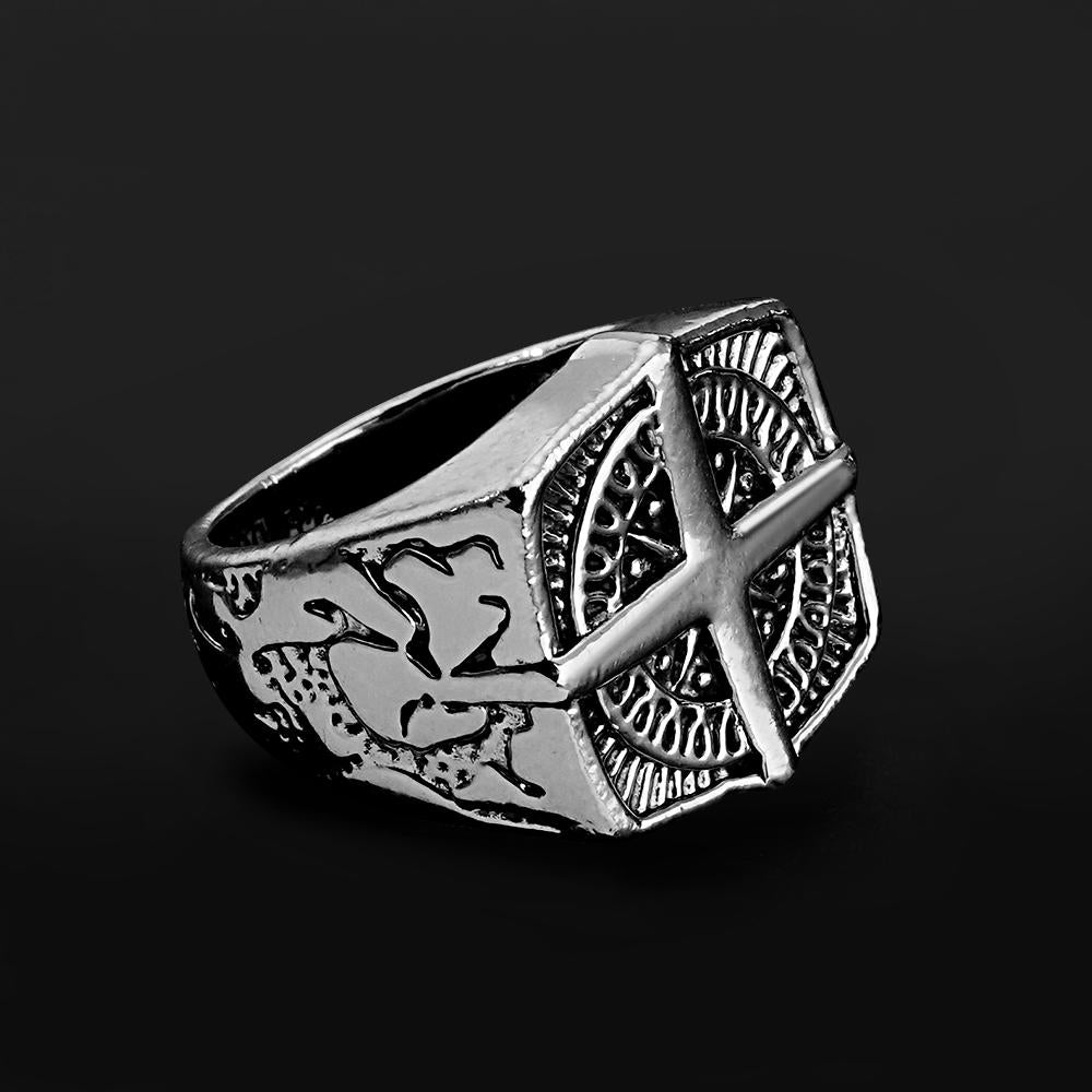 Custom Engraved Rings Men's Punk Rings North Star Rings Gift For Him