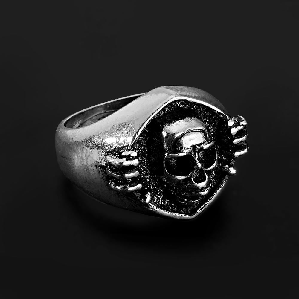Custom Engraved Rings Men's Punk Rings Skeleton Rings Gift For Him