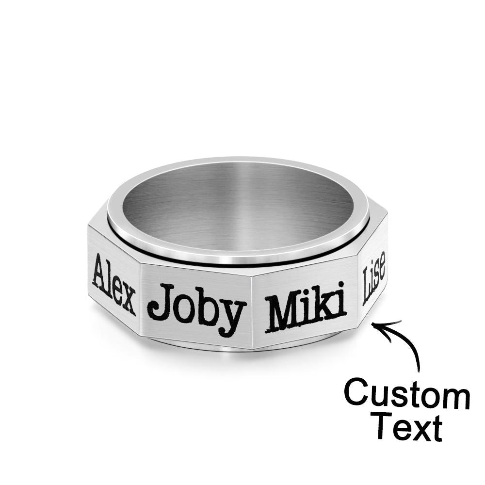 Engravable Ring Norse Viking Rotatable Band Rings For Men