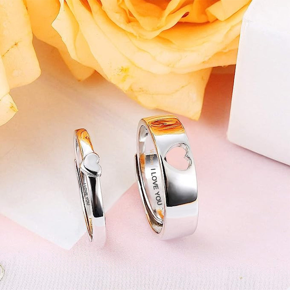 Personalized Name Couple Rings I Love You Engagement Wedding Ring Valentine's Day Gifts