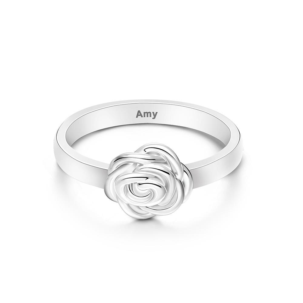 Custom Engraved Ring Rose Ring Gift for Women