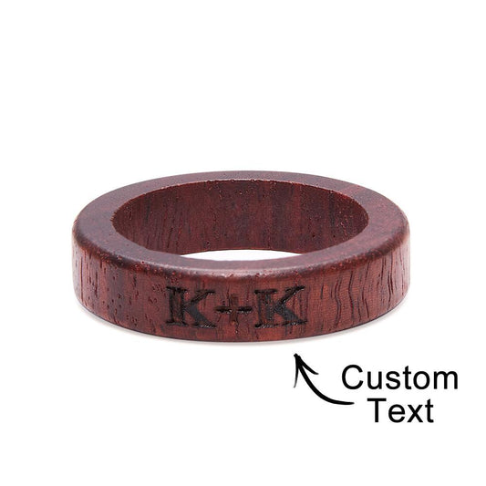 Custom Wood Ring Personalized Ring Engraved Wedding Ring Wooden Ring Mens Jewelry
