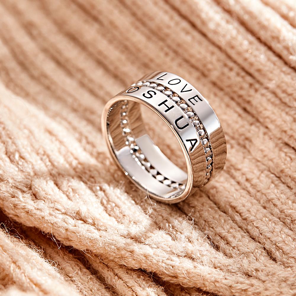 Personalized Gift for Mother's Day Personalized Stacking Rings Gold Filled Gold Name Ring