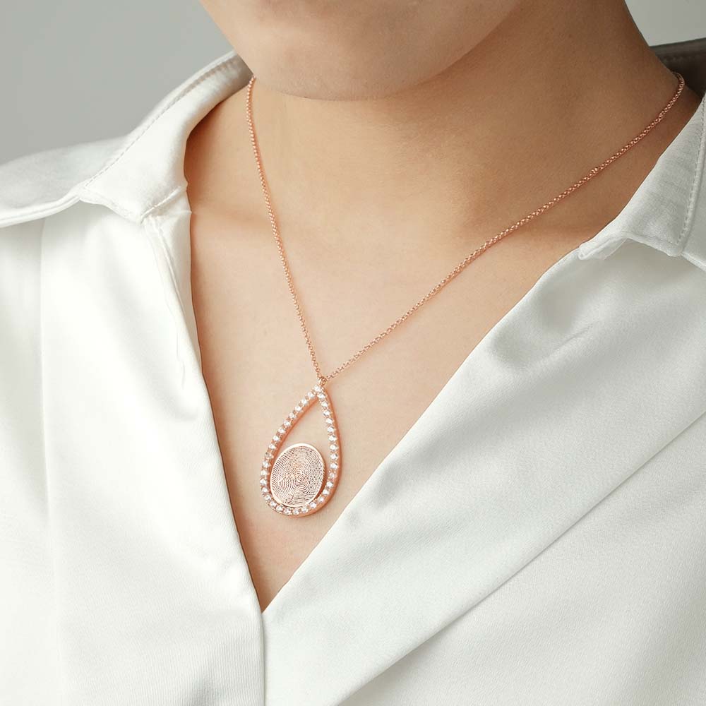 Custom Fingerprint Necklace Personalized Fingerprint Jewelry Memorial Gifts