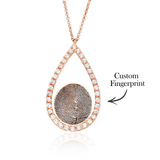 Custom Fingerprint Necklace Personalized Fingerprint Jewelry Memorial Gifts