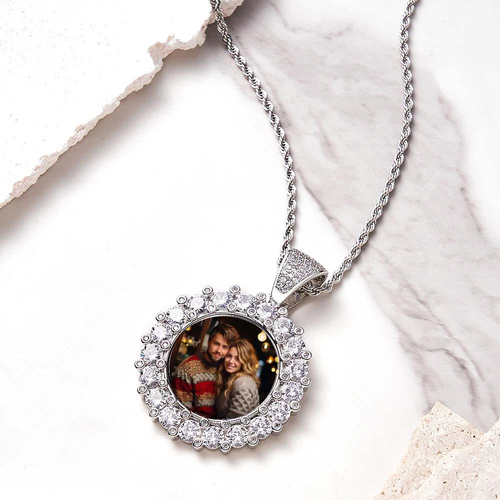 Hip Hop Photo Necklace Exaggerate Iced Out Pendant Jewelry Gifts For Men