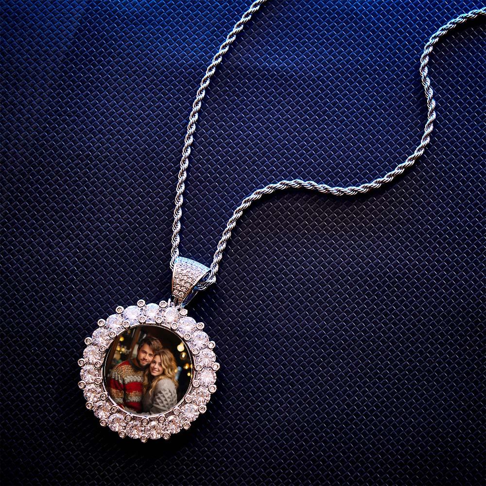 Hip Hop Photo Necklace Exaggerate Iced Out Pendant Jewelry Gifts For Men