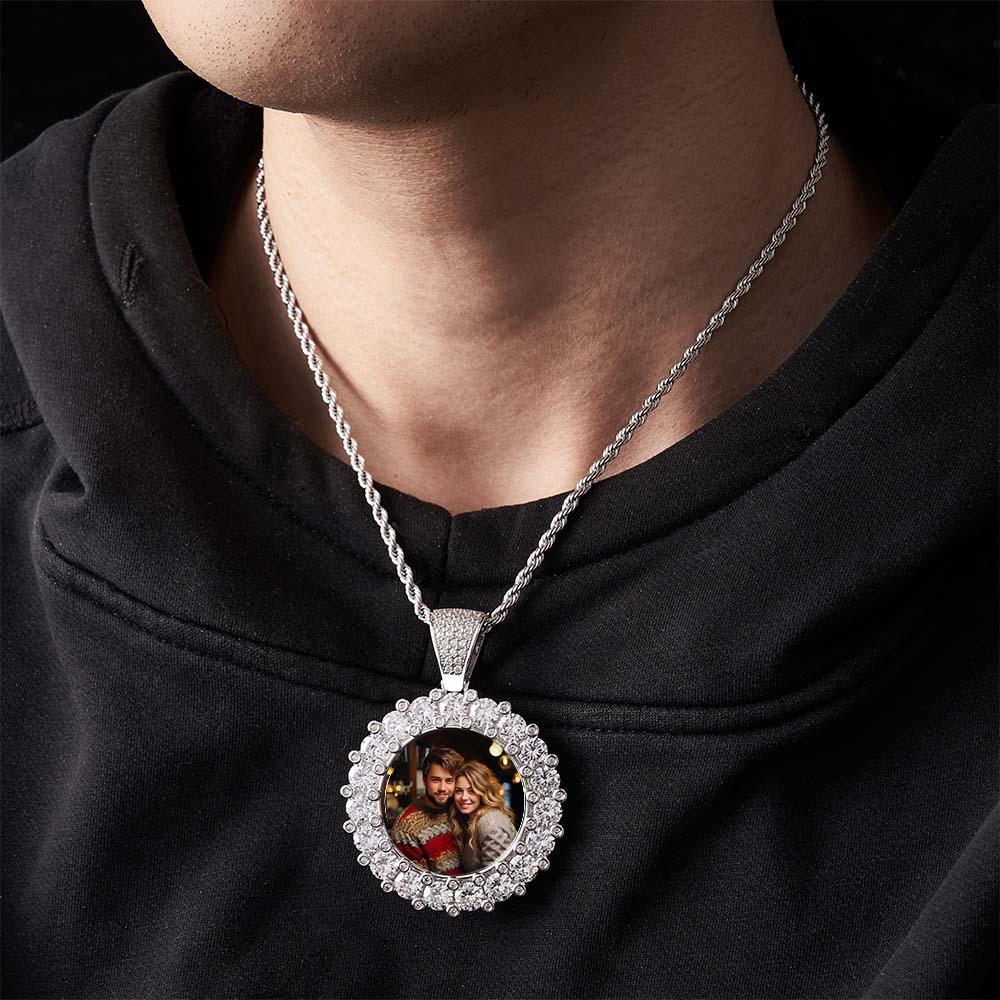 Hip Hop Photo Necklace Exaggerate Iced Out Pendant Jewelry Gifts For Men