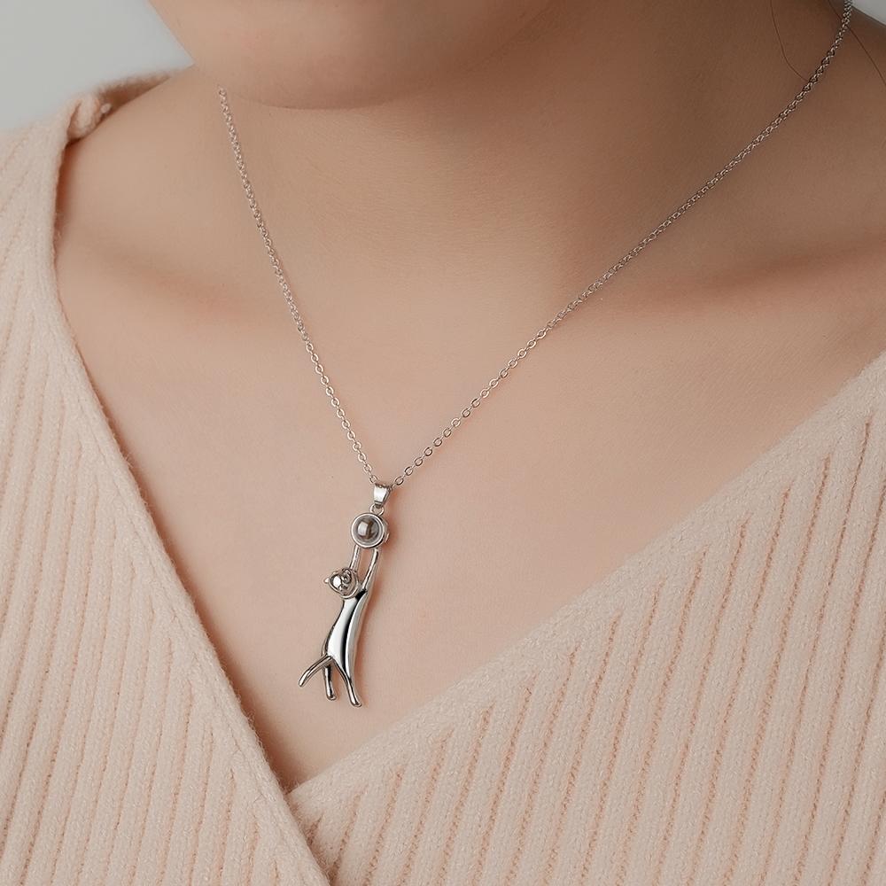Custom Projection Necklace CuAte Cat Gift for Her